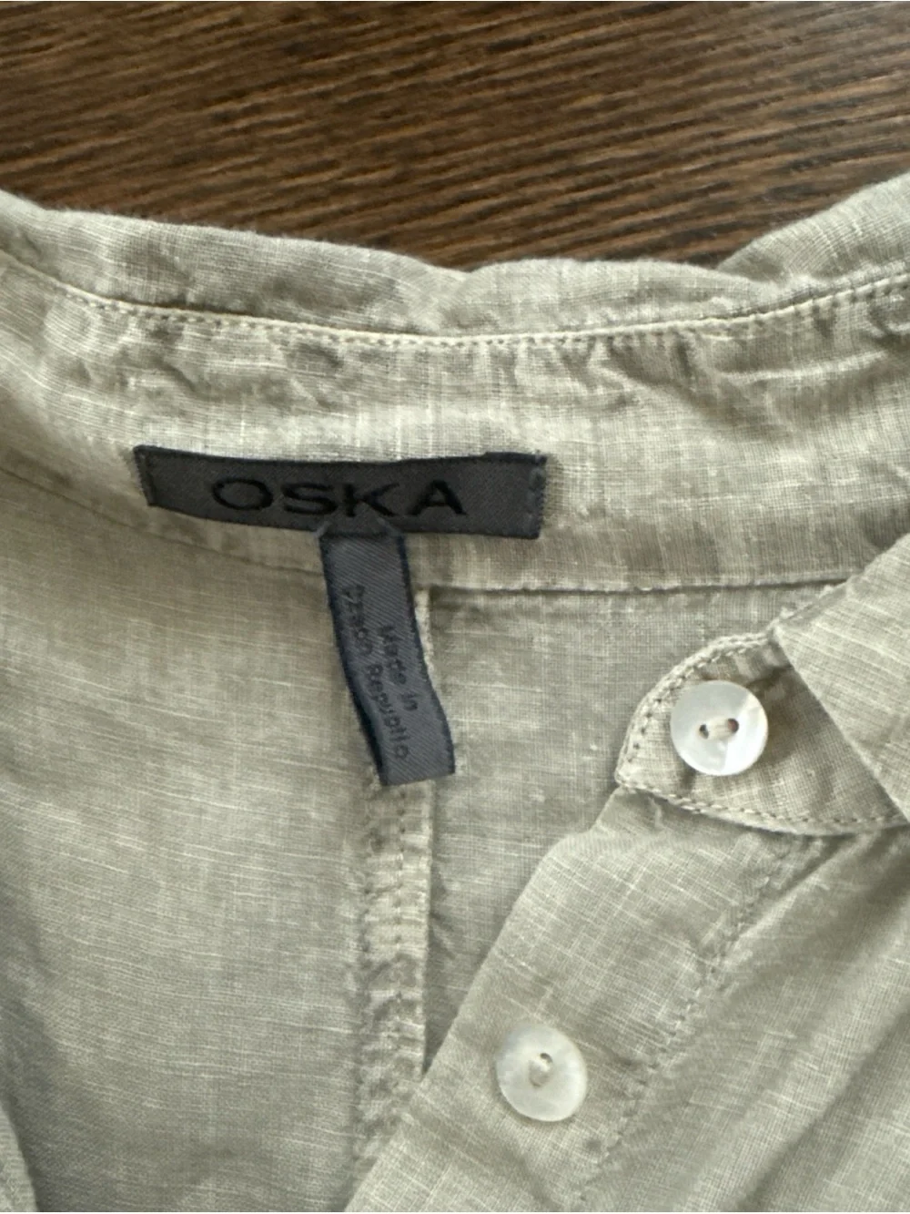 Oska Oversized 100% Linen Buttondown Dress Beige Oska 2 US 8-10 - Picture 4 of 7